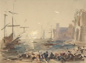 Seascape recto, Nerozluštitelná skica verso, 1840-1906. od Hercules Brabazon Brabazon