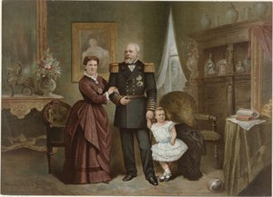Portrét Williama III., nizozemského krále, Emmy, královny nizozemské regentky a Wilhelminy, nizozemské královny