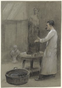 Sochař a jeho socha od Herman Heijenbrock
