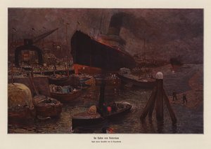 V rotterdamském přístavu (barevná litografie) od Herman Heijenbrock