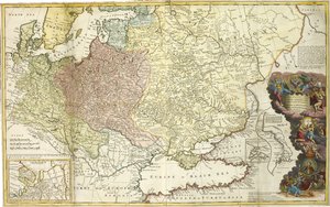 Mapa Muscovy od Herman Moll