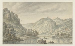 Rýn u Drachenfelsu od Herman Saftleven