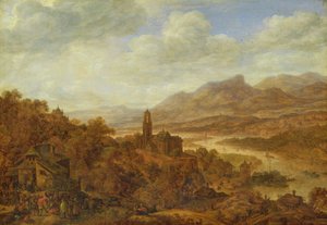Krajina s řekou Rýn, 1652