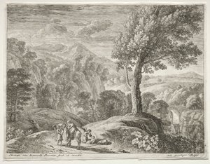 Velký strom a kaskáda, c. 1652-1654. od Herman van Swanevelt