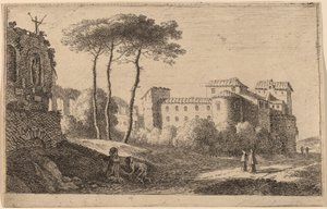 Pohled na kostel "Quattro Santi Coronati" od Herman van Swanevelt