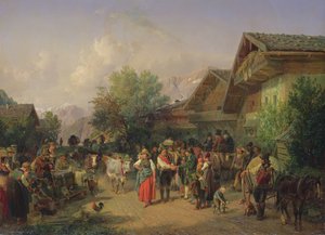 Návrat domů z alpské pastviny, 1848