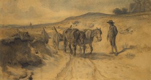 On the Moorland, c.1855 (křída a tužka na kartonu)