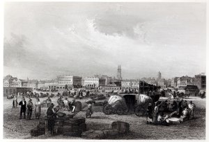 Am Kai Levee v New Orleans, cca 1840 (černobílá fotografie) od Hermann Meyer