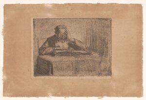 Židovský muž čte od Hermann Struck (signed by artist)