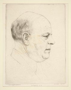 H. N. Bialik (portrét hlavy z profilu) od Hermann Struck