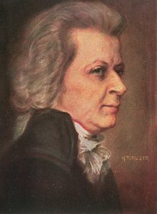 Wolfgang Amadeus Mozart (1756-91) hospoda. 1904 (barevné lito) od Hermann Torggler