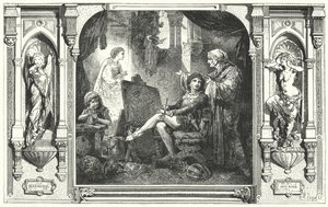 Dante Alighieri v ateliéru Giotto, 14. století od Hermann Vogel