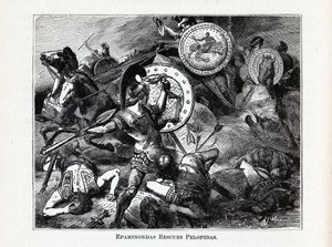 Epaminondas zachraňuje Pelopidas, 1882 od Hermann Vogel