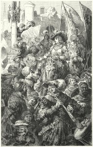 Procesí landsknechtů vyrážejících do války, 16. století od Hermann Vogel