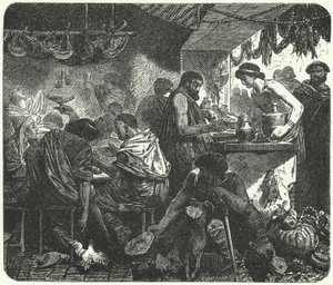Scéna v hospodě ve starověkém Římě od Hermann Vogel