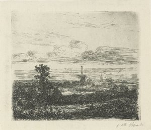 Krajina s mlýnem od Hermanus Jan Hendrik van Rijkelijkhuysen