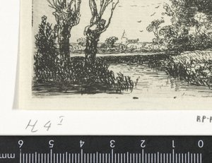 Krajina se dvěma polardovými vrbami od Hermanus Jan Hendrik van Rijkelijkhuysen