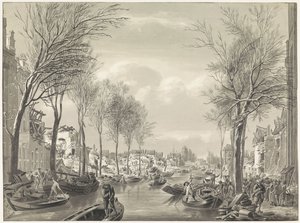 Restaurátorské práce na Steenschuur po katastrofě, 1807 od Hermanus Numan (possibly)