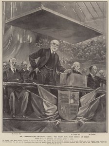 Nejupřímnější kritik pana Chamberlaina: Pravý čest John Burns v Derby (litho) od Hermanus Willem (after) Koekkoek