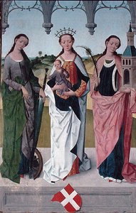 Svatá Kateřina, Panna Maria a sv. Barbora, z Hlavního oltáře kostela sv. Mikuláše, 1481 (detail) (viz 197688-90, 197692)