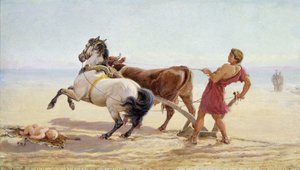 Odysseus orá písek moře