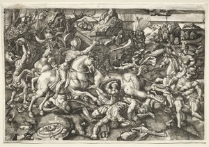 Boj mezi jezdci, 1523. od Hieronymous Hopfer