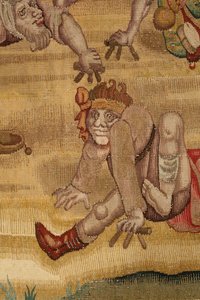 Tapiserie inspirovaná prací Hieronymus Bosch, c.1560 (zlato, stříbro, hedvábí a vlna) od Hieronymus (after) Bosch