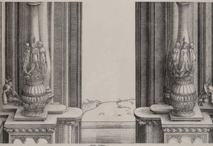 Střední část vchodu do centrálního portálu, sloupy zdobené sirénami ..., 1515.