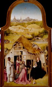 Klanění tří králů Centrální panel triptychu Zjevení Páně. Obraz Hieronyma Van Aekena (Aken) dit Jerome Bosch (1450-1516). 1510-1511. Ztlumit. 138 x 72 cm Madrid. Muzeum Prado. od Hieronymus Bosch