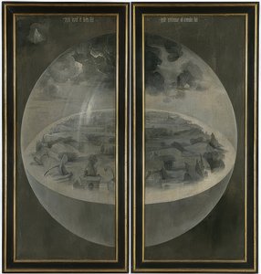 Zahrada pozemských rozkoší. Triptych, zpět: Stvoření. Kolem 1500-05 od Hieronymus Bosch