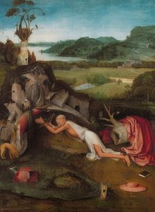 Svatý Jeroným v poušti. Kolem roku 1490 od Hieronymus Bosch
