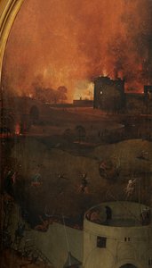 Detail pravého panelu Posledního soudu (olej na panelu) od Hieronymus Bosch