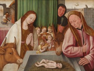 Narození Páně, kolem 1550-1600 od Hieronymus Bosch