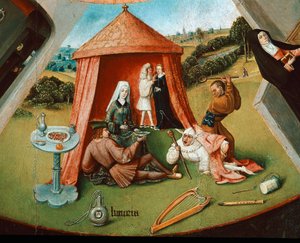 Chtíč. Detail z tabulky sedmi hlavních hříchů (olej na dřevě od Hieronymus Bosch
