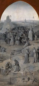 Pokušení svatého Antonína. Triptych, rub: Kristus nesoucí kříž, 1500-1501. od Hieronymus Bosch