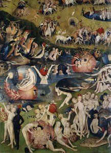 Zahrada lahůdek. Detail střední části triptychu od Hieronymus Bosch