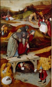 Triptych pokušení (detail) 1505-1506 (olej na plátně) od Hieronymus Bosch