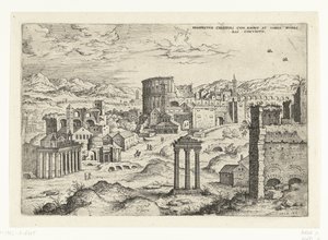 Gezicht na Forum Romanum (název na objektu) Římské ruiny (název série) od Hieronymus Cock