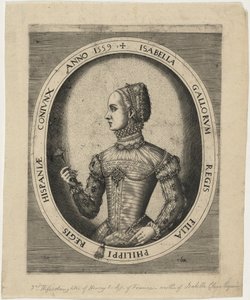 Isabella, třetí manželka Filipa II. Španělského od Hieronymus Cock
