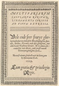 Titulní strana díla „Multifariarum Casularum“ od Hieronymus Cock