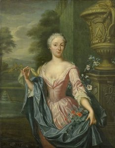 Portrét Claudine van Royen (narozen 1712), manželka Pietera Tedinga van Berkhouta od Hieronymus van der Mij
