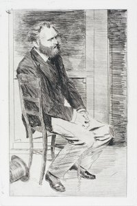 Manet vsedě, otočený doprava od Hilaire Germain Edgar Degas