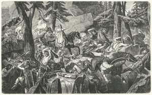 Karel Veliký překračující Alpy, 773 (rytina) od Hippolyte Delaroche
