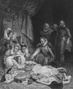 Smrt královny Alžběty (rytina) od Hippolyte Delaroche