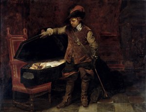 Oliver Cromwell (1599-1658) Otevření rakve Karla I. (1600-49) 1831 (olej na plátně) od Hippolyte (1797-1856) Delaroche