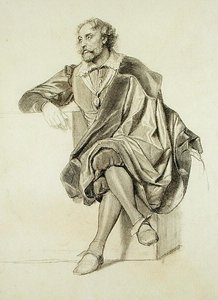 Studie k portrétu Petera Paula Rubense (1577-1640) (tužka a uhel na papíře)
