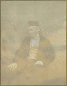 [Portrét sedícího muže v čepici] od Hippolyte Bayard