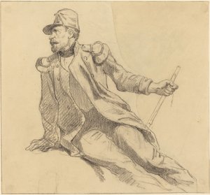 Sedící voják od Hippolyte Bellange