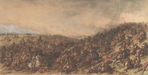 Bitevní scéna Waterloo, 1815-66.