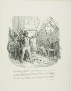 Dámy a pánové, pojďte dál, uvnitř uvidíte slavnou litografii rodinyantoccini... Frontispis "Alba z roku 1824" od Hippolyte Bellange